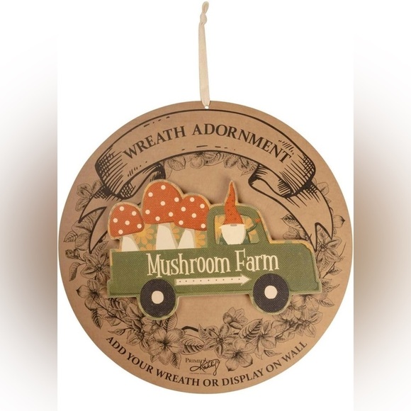 Primitives by Kathy Wreath Insert, Wood, Mushroom Farm Truck, NWT - Picture 2 of 7